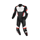 MACNA VARSHALL 2 PIEZA MOTO PERFORADO TRAJE DE CUERO NEGRO BLANCO ROJO - Mono