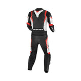 MACNA VARSHALL 2 PIEZA MOTO PERFORADO TRAJE DE CUERO NEGRO BLANCO ROJO - Mono
