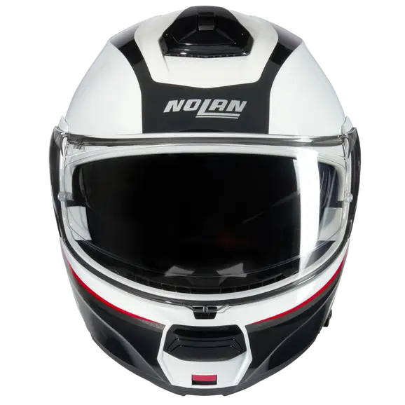 NOLAN N100-6 NCOGNITO 344 Moto Modular Casco Bianco Rosso Nero - CASCO