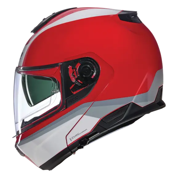 NOLAN N100-6 INCOGNITO 345 Modular Casco Rosso Bianco Argento - CASCO