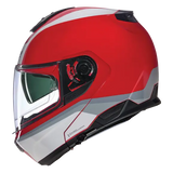 NOLAN N100-6 INCOGNITO 345 Modular Casco Rosso Bianco Argento - CASCO