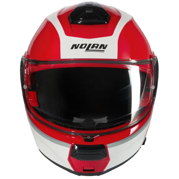 NOLAN N100-6 INCOGNITO 345 Modular Casco Rosso Bianco Argento - CASCO