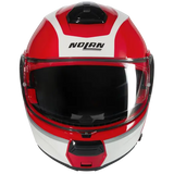 NOLAN N100-6 INCOGNITO 345 Modular Casco Rosso Bianco Argento - CASCO