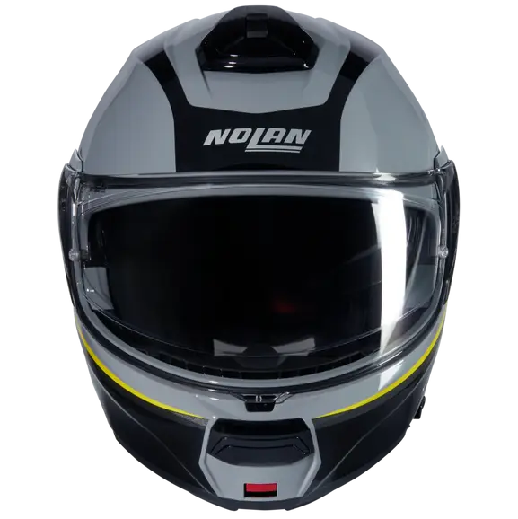 NOLAN N100-6 INCOGNITO 346 Modular Casco Grigio Giallo Nero - CASCO
