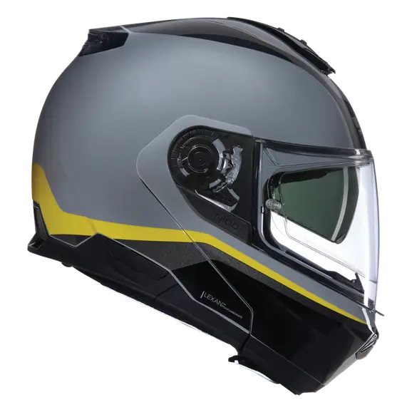 NOLAN N100-6 INCOGNITO 346 Modular Casco Grigio Giallo Nero - CASCO