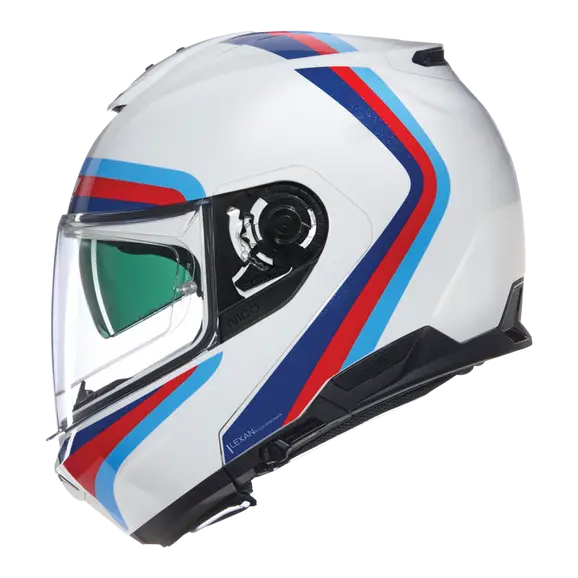 NOLAN N100-6 SSOLUTO 347 Modular Casco Bianco Azul Rosso Azzurro - CASCO