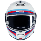 NOLAN N100-6 SSOLUTO 347 Modular Casco Bianco Azul Rosso Azzurro - CASCO