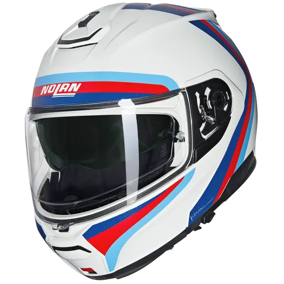 NOLAN N100-6 SSOLUTO 347 Modular Casco Bianco Azul Rosso Azzurro - CASCO