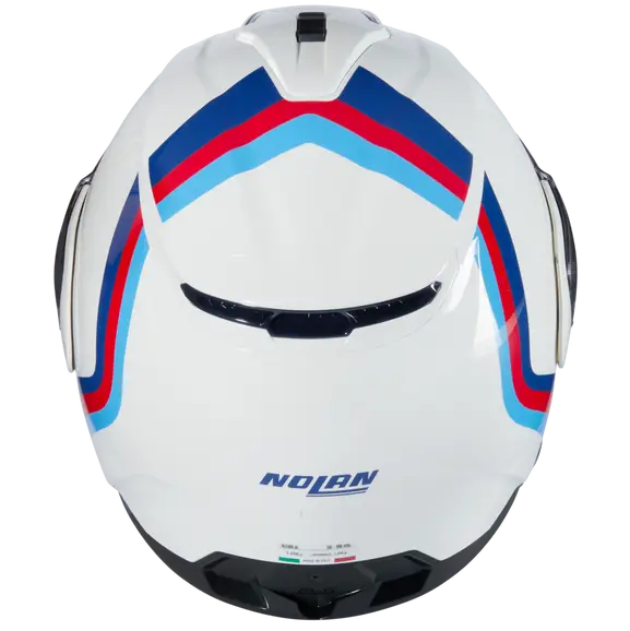 NOLAN N100-6 SSOLUTO 347 Modular Casco Bianco Azul Rosso Azzurro - CASCO