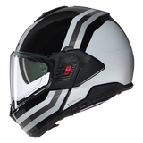 NOLAN N120-1 Lineo 348 Modular Casco Nero Bianco Argento - CASCO