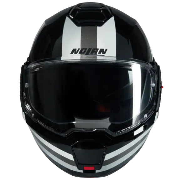 NOLAN N120-1 Lineo 348 Modular Casco Nero Bianco Argento - CASCO