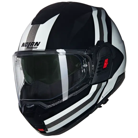 NOLAN N120-1 Lineo 348 Modular Casco Nero Bianco Argento - CASCO