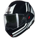 NOLAN N120-1 Lineo 348 Modular Casco Nero Bianco Argento - CASCO
