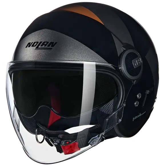 NOLAN N21 Visor Tangente 352 Casco Abierto Scooter Nero Grigio Terra - CASCO