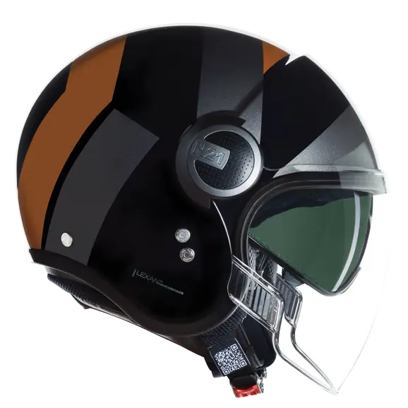 NOLAN N21 Visor Tangente 352 Casco Abierto Scooter Nero Grigio Terra - CASCO