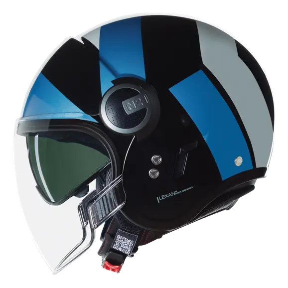 NOLAN N21 Visor Tangente 353 Jet Casco Nero Azul Argento - CASCO