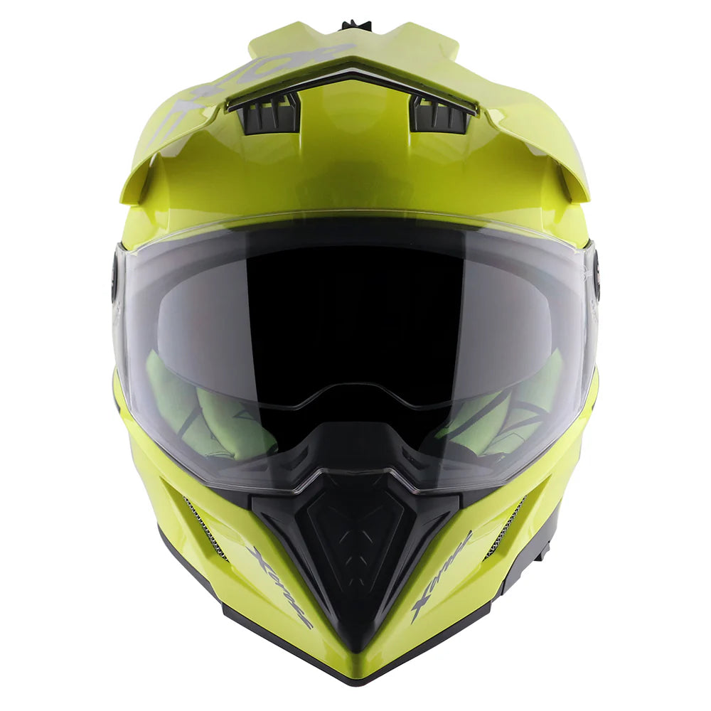 AXOR X-CROSS DUAL VISOR SPORT DUAL MOTORCYCLE HELMET FLUORESCENT YELLO – SECURTEX MOTOR S.L (t/a MaximoMoto)