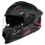 SMK Titan Carbon Casco De Moto Gloss Negro Gris Rosa
