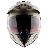 Capacete desportivo para moto AXOR X-CROSS com viseira dupla, cor areia mate.