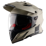 Capacete desportivo para moto AXOR X-CROSS com viseira dupla, cor areia mate.