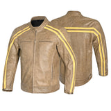 BELA NIGHT HAWK HOMBRE MOTO VINTAGE PIEL CHAQUETA MARRON BEIGE