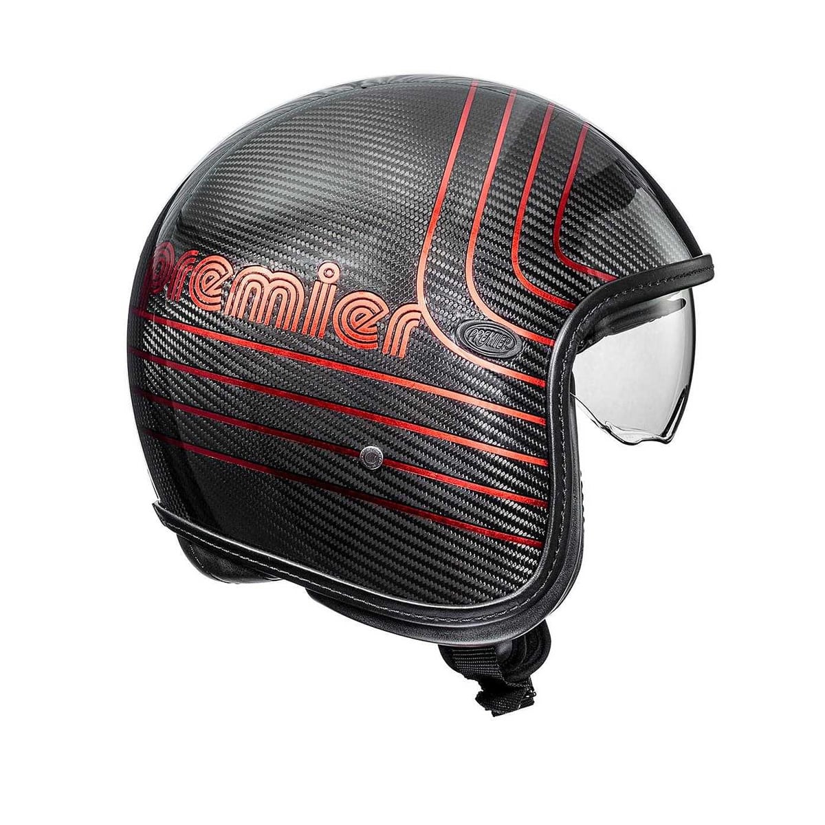 PREMIER VINTAGE PLATINUM ED CARBON EX CROMADO ROJO CASCO JET