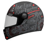 MT Jarama SV Art E5 Casco Integral De Moto Mate Retro