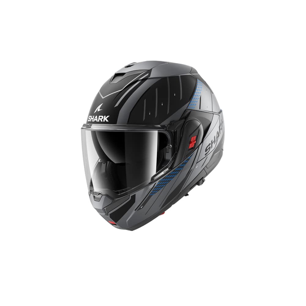 SHARK OXO RYDGER ABATIBLE MODULAR CASCO AZUL ANTRACITA MAT NEGRO