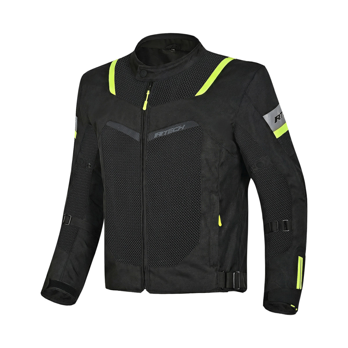 R-TECH SPIRAL MESH MEN'S MOTORCYCLE JACKET TEXTILE BLACK YELLOW