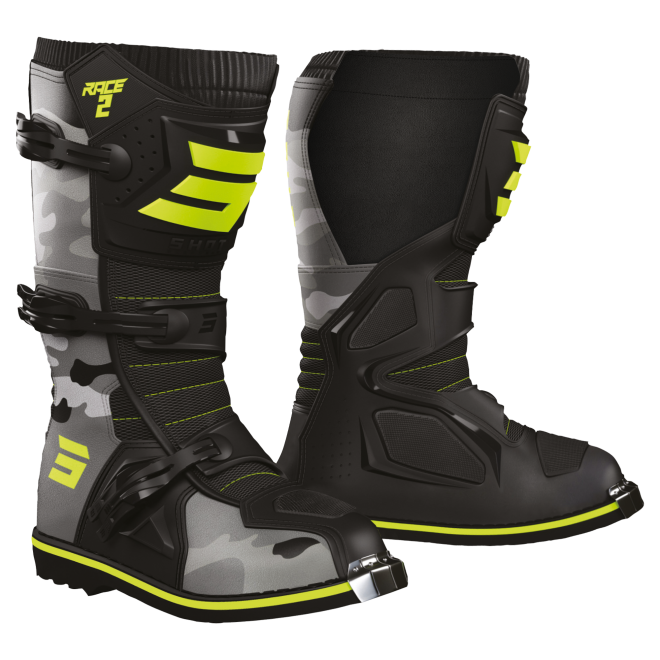 SHOT RACE 2 KID BOTAS DE MOTO NEON AMARILLO