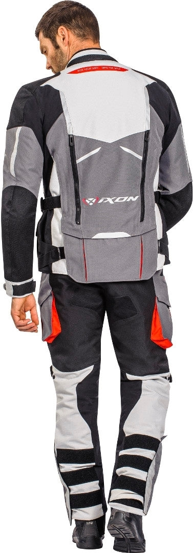 IXON RAGNAR PT PANTALONES TEXTILES MOTO HOMBRE NEGRO GRIS ROJO - PANTALON