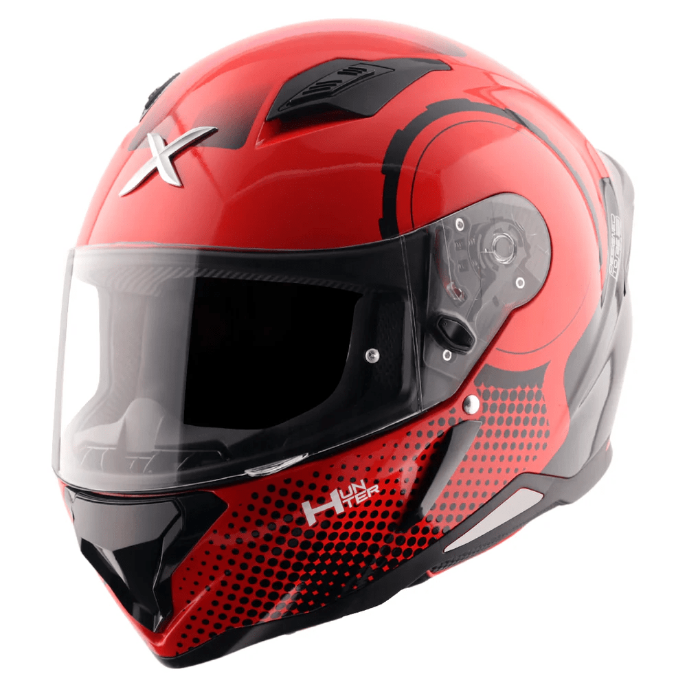 AXOR HUNTER SPEAR CASCO INTEGRAL DE MOTOCICLETA NEGRO_ROJO