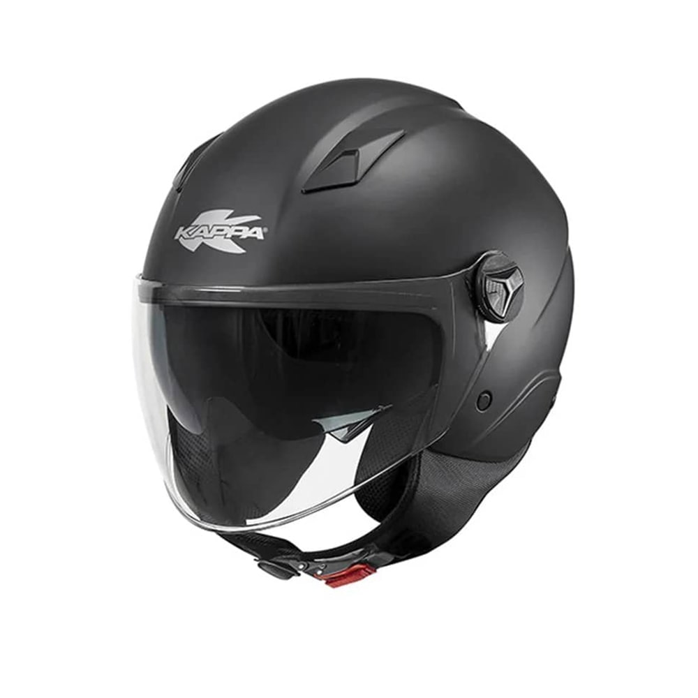 KAPPA KV57B Moto Cara Abierta Casco Negro Mate