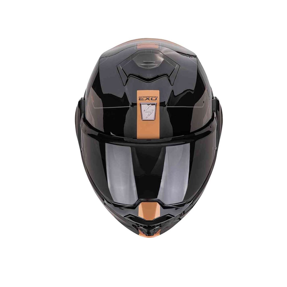 SCORPION EXO Tech Evo Traveler Casco Modulare Negro Cobre