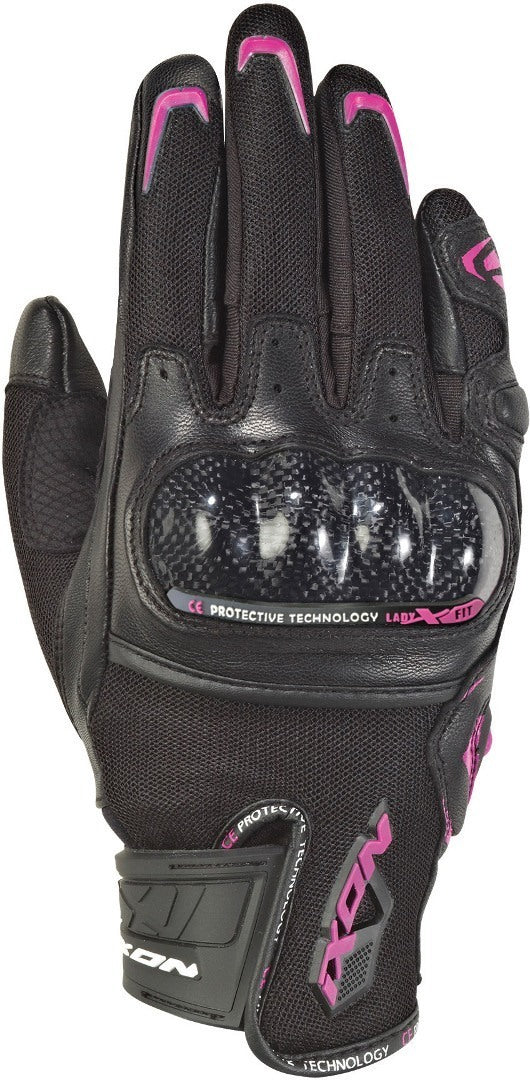 IXON RS RISE AIR MUJER CORTOS GUANTES MOTO NEGRO ROSA - GUANTES