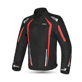 R-TECH MARSHAL CHAQUETA DE MOTO DE HOMBRE TEXTIL NEGRO ROJO