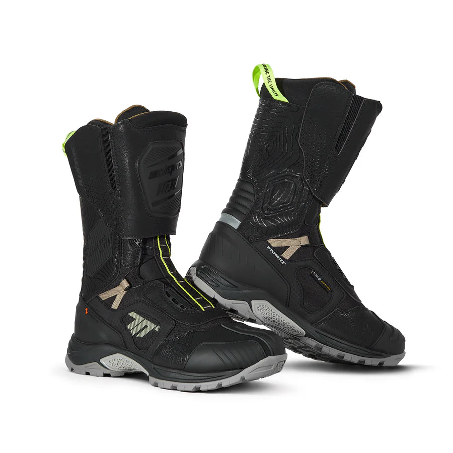 SEVENTY SD-BA6 STELVIO HIGH Botas De Moto Unisex Para Aventura Negro/Arena/Amarillo Fluor - BOTAS