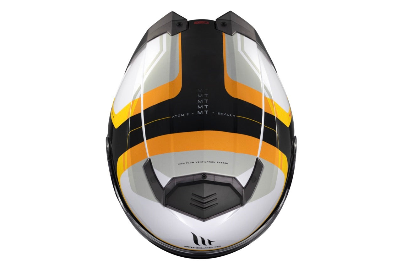 Casco integral para motocicleta MT ATOM 2 SV Emalla B3 de carbono brillante