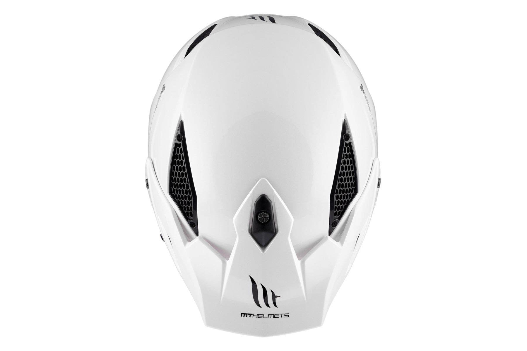 MT District Sv Solid A0 en blanco brillante Casco de moto todoterreno