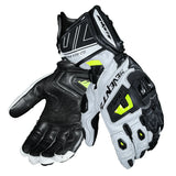 Luvas de motociclismo SEVENTY SD-R24 TRACK para homem, pretas e brancas.