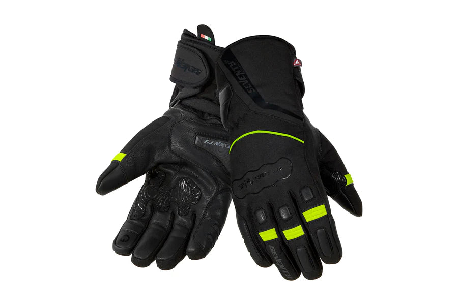 SEVENTY SD-T7 GOBI Guantes De Motociclismo De Invierno Para Hombre Negro/Amarillo Fluor - GUANTES