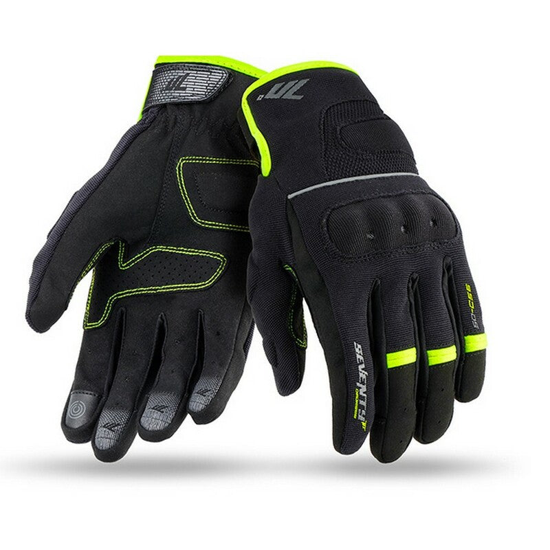 SEVENTY DEGREES SD-C56 VERANO GUANTE DE MOTO URBAN MUJER NEGRO AMARILLO FLUOR