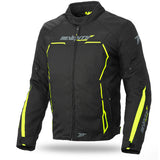 SEVENTY DEGREES SD-JR65 INVIERNO CHAQUETA DE MOTO RACING HOMBRE NEGRO AMARILLO FLUOR