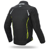 SEVENTY DEGREES SD-JR65 INVIERNO CHAQUETA DE MOTO RACING HOMBRE NEGRO AMARILLO FLUOR