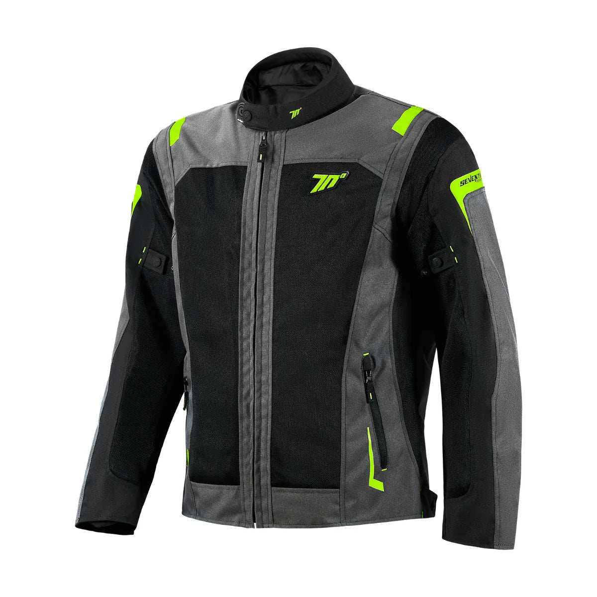 SEVENTY DEGREES SD-JT66 SAHARA CHAQUETA DE MOTO HOMBRE GRIS AMARILLO FLUOR