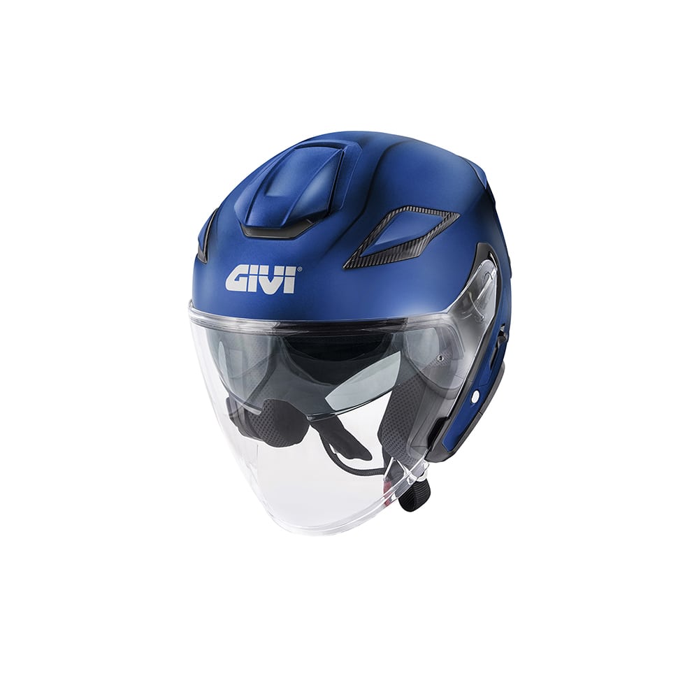 GIVI X29 Fiber Casco Jet Moto Azul Opaco Oscuro