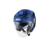 GIVI X29 Fiber Casco Jet Moto Azul Opaco Oscuro