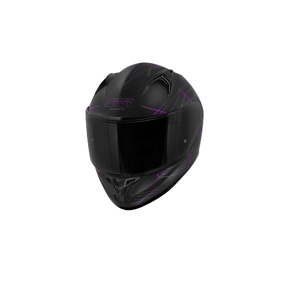 GIVI 50.7F Phobia Moto Integral Deportivo Casco Negro Mate Violeta