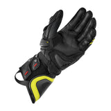 Luvas de motociclismo Shima RS-3 para homem, pretas fluorescentes.