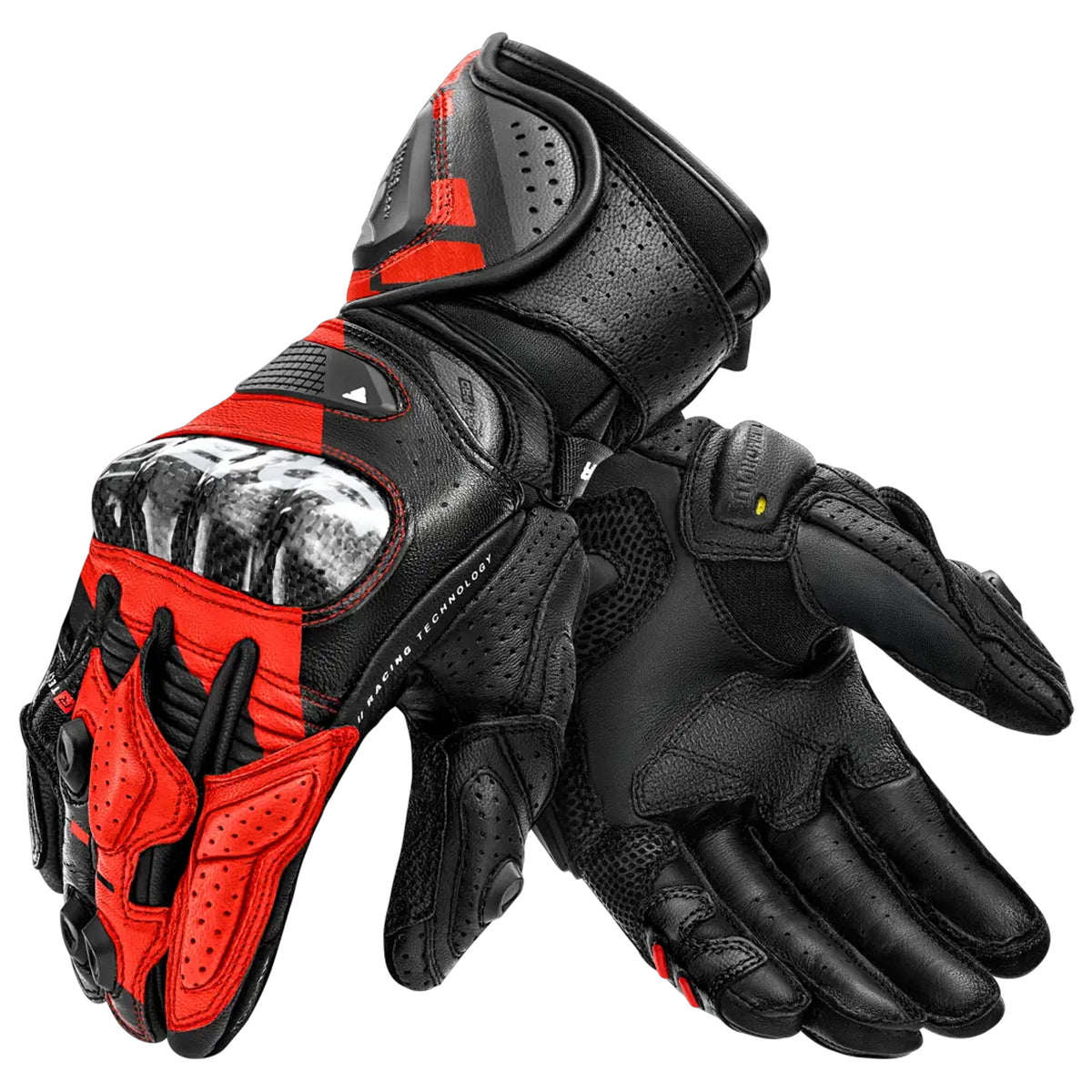 SHIMA RS-3 Motorradhandschuhe Herren Schwarz Rot Fluoreszierend – SECURTEX MOTOR S.L (t/a MaximoMoto)